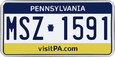 PA license plate MSZ1591