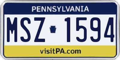 PA license plate MSZ1594