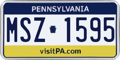 PA license plate MSZ1595