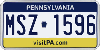 PA license plate MSZ1596