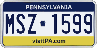 PA license plate MSZ1599