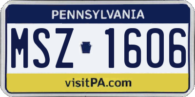 PA license plate MSZ1606
