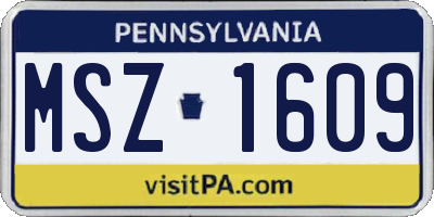 PA license plate MSZ1609