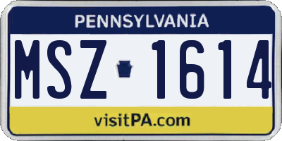 PA license plate MSZ1614