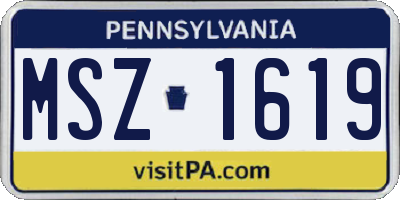PA license plate MSZ1619
