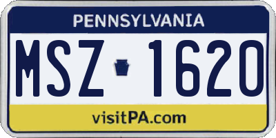 PA license plate MSZ1620
