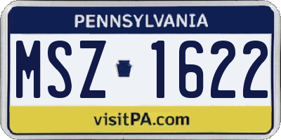 PA license plate MSZ1622