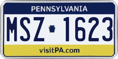 PA license plate MSZ1623