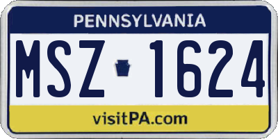 PA license plate MSZ1624