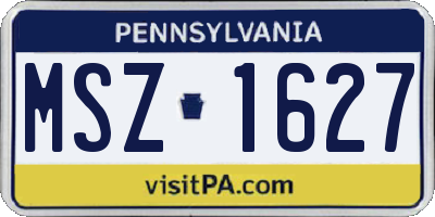 PA license plate MSZ1627