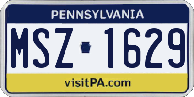 PA license plate MSZ1629