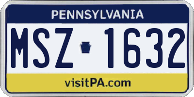 PA license plate MSZ1632