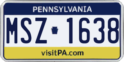 PA license plate MSZ1638