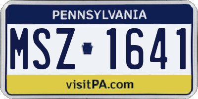 PA license plate MSZ1641