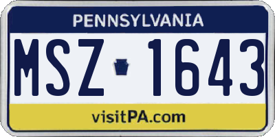 PA license plate MSZ1643