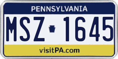 PA license plate MSZ1645