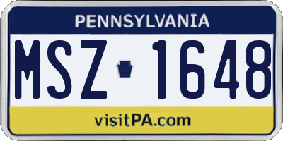 PA license plate MSZ1648