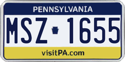 PA license plate MSZ1655