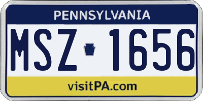 PA license plate MSZ1656