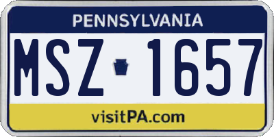 PA license plate MSZ1657