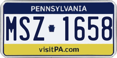 PA license plate MSZ1658