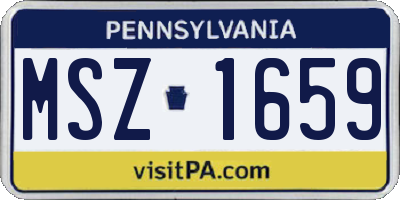PA license plate MSZ1659