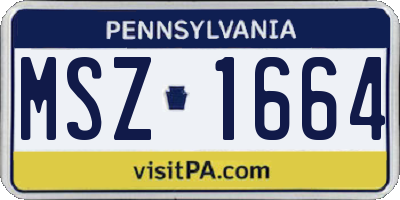 PA license plate MSZ1664
