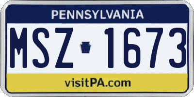 PA license plate MSZ1673