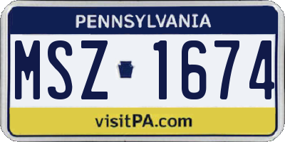 PA license plate MSZ1674