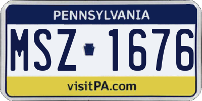 PA license plate MSZ1676