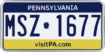 PA license plate MSZ1677