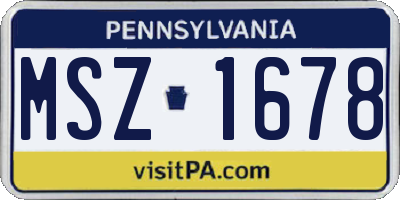 PA license plate MSZ1678