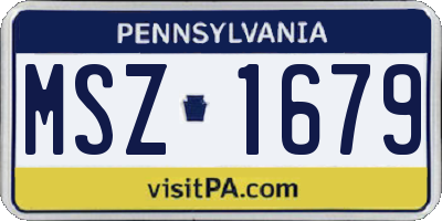 PA license plate MSZ1679