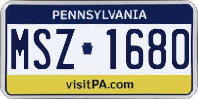 PA license plate MSZ1680