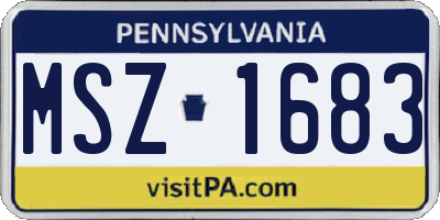 PA license plate MSZ1683