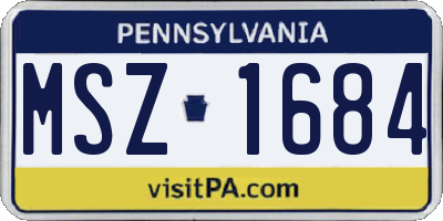 PA license plate MSZ1684