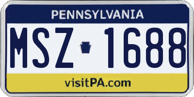 PA license plate MSZ1688