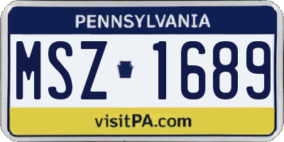 PA license plate MSZ1689