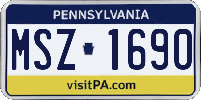 PA license plate MSZ1690