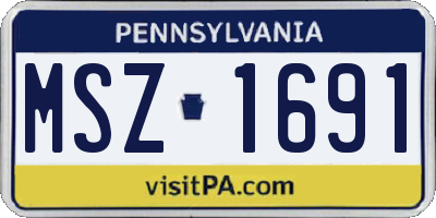 PA license plate MSZ1691