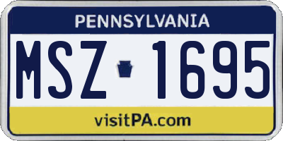 PA license plate MSZ1695