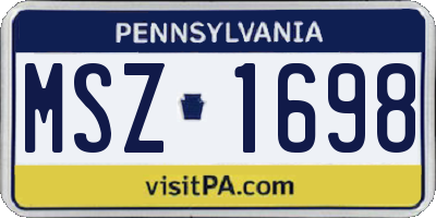 PA license plate MSZ1698