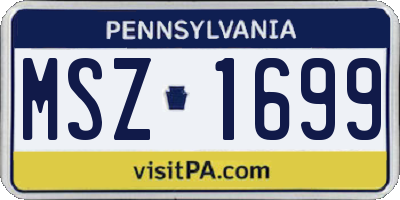 PA license plate MSZ1699