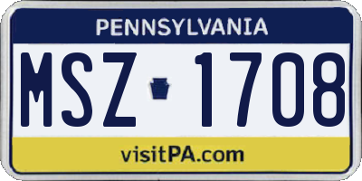 PA license plate MSZ1708