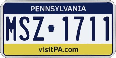 PA license plate MSZ1711