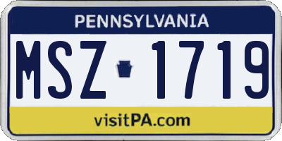 PA license plate MSZ1719