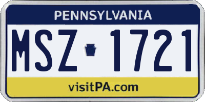 PA license plate MSZ1721