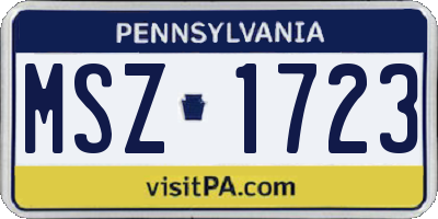 PA license plate MSZ1723