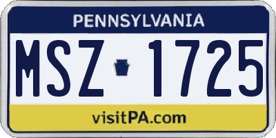 PA license plate MSZ1725