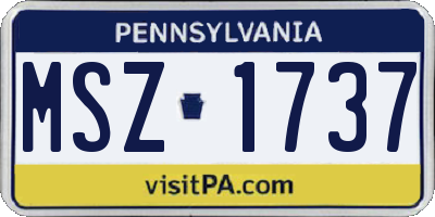 PA license plate MSZ1737